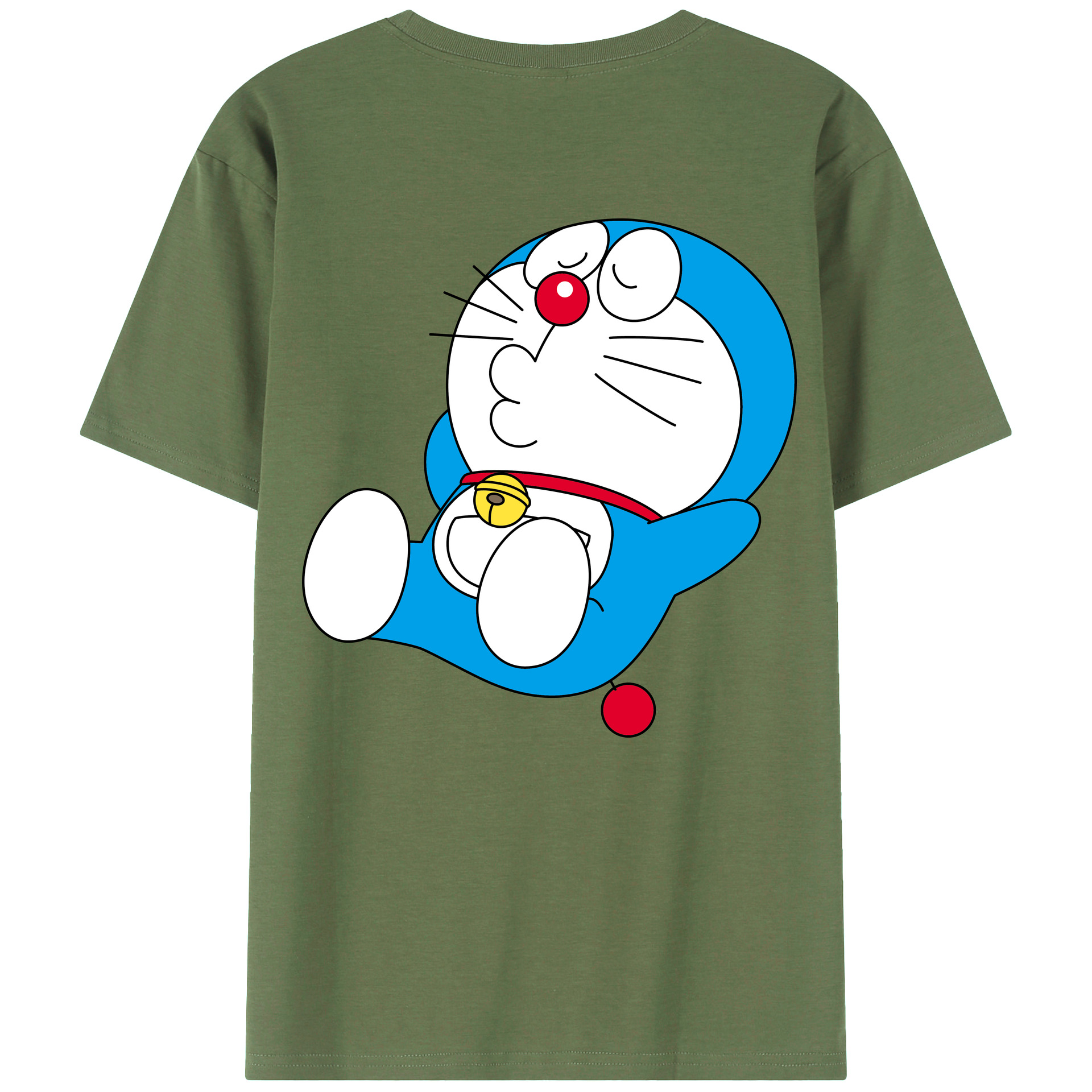 （画像用） ドラえもん Doraemon 綿100％ メンズ半袖Tシャツ（バックプリント） 通気性